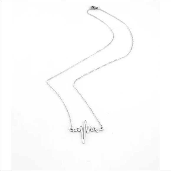 New stainless steel heart beat pendant necklace - Picture 2 of 7